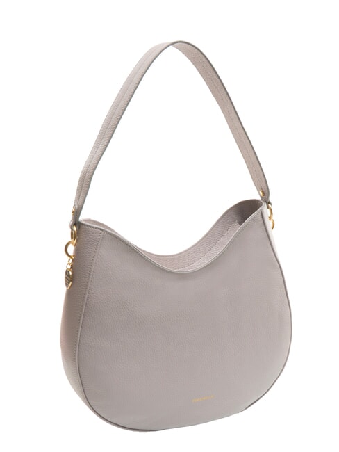 ALPHA Hammered leather shoulder bag light grey - Women’s Bags