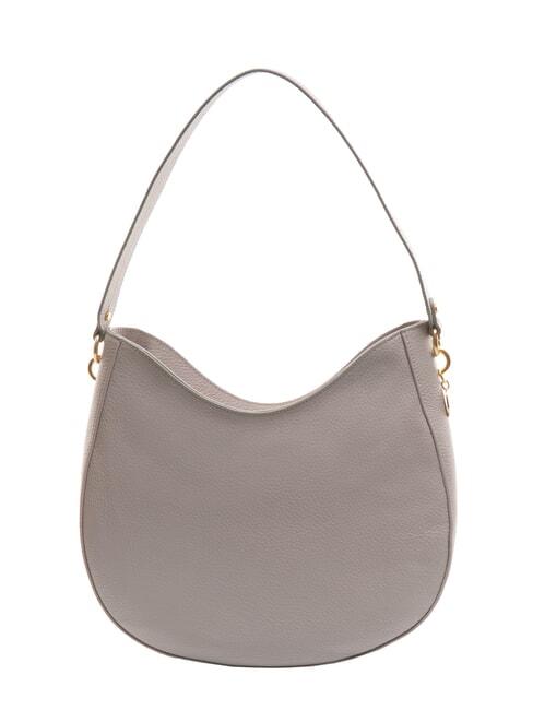 ALPHA Hammered leather shoulder bag light grey - Women’s Bags