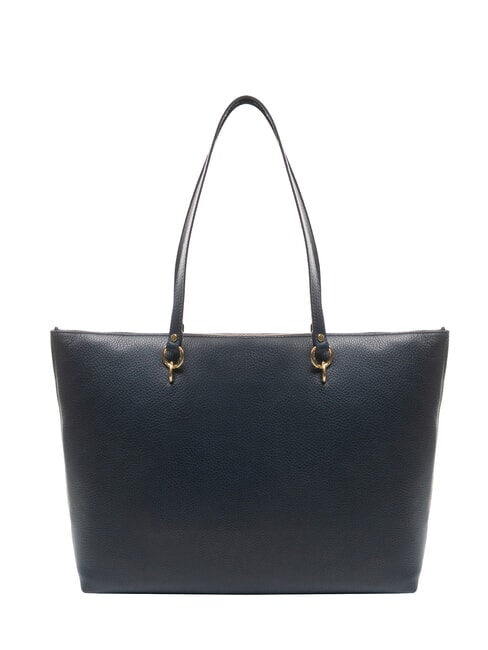 ALPHA Hammered leather shopping bag midnight blue - Women’s Bags