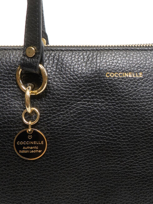 ALPHA Hammered leather shopping bag Black - Women’s Bags