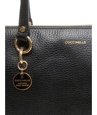 COCCINELLE ALPHA Hammered leather shopping bag Black - Women’s Bags - 3