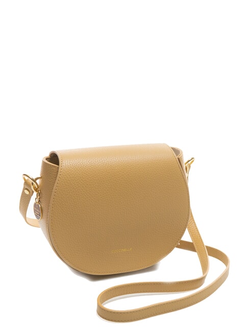 ALPHA Hammered leather mini shoulder bag fresh beige - Women’s Bags