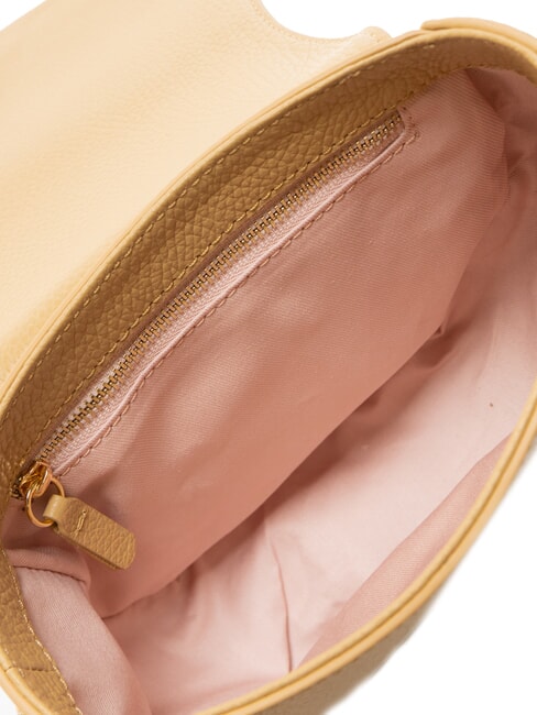 ALPHA Hammered leather mini shoulder bag fresh beige - Women’s Bags