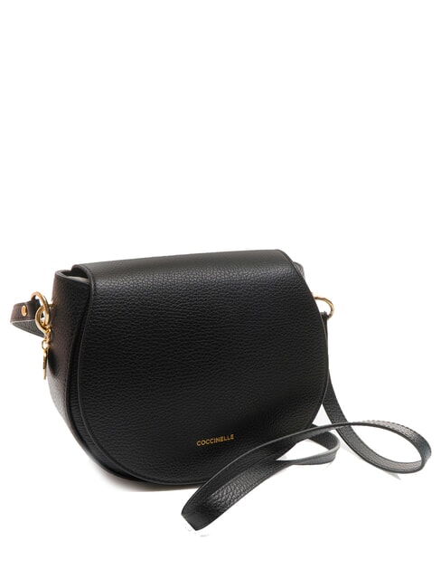 ALPHA Hammered leather mini shoulder bag Black - Women’s Bags