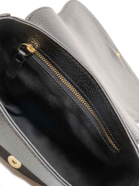 ALPHA Hammered leather mini shoulder bag Black - Women’s Bags