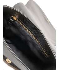 COCCINELLE ALPHA Hammered leather mini shoulder bag Black - Women’s Bags - 5