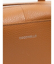 COCCINELLE SWAP Hammered leather satchel bag CUIR - Women’s Bags - 5