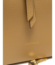 COCCINELLE ALBA Hammered leather shoulder bag fresh beige - Women’s Bags - 4