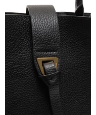 COCCINELLE ALBA Hammered leather shoulder bag Black - Women’s Bags - 3