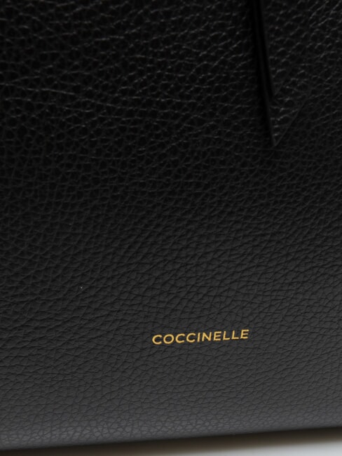 ALBA Hammered leather shoulder bag Black - Women’s Bags