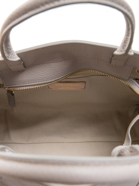 KLICHE Leather bag with shoulder strap light grey - Women’s Bags