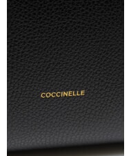 COCCINELLE KLICHE Hammered leather handbag Black - Women’s Bags - 3