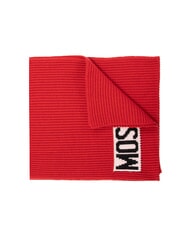 MOSCHINO LOGO Ribbed scarf red - Scarves - 3