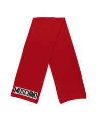 MOSCHINO LOGO Ribbed scarf red - Scarves - 4