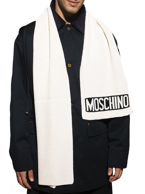 LOGO Ribbed scarf cream - Scarves