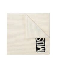 MOSCHINO LOGO Ribbed scarf cream - Scarves - 4