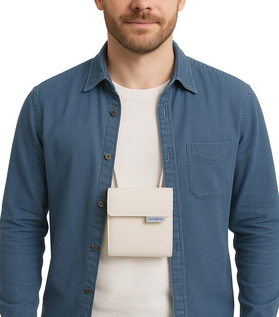 GLOBAL TRAVEL  GLOBAL TRAVEL Multi-pocket neck case BEIGE - Travel Accessories