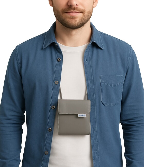 GLOBAL TRAVEL  GLOBAL TRAVEL Multi-pocket neck case ECLIPSEGREY - Travel Accessories