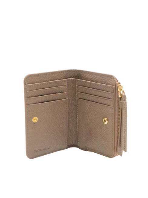 VOILE Medium hammered leather wallet warm taupe - Women’s Wallets