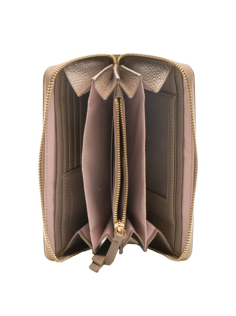 VOILE Large leather zip around wallet warm taupe - Women’s Wallets