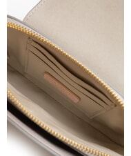 COCCINELLE FAINT Hammered leather mini bag light grey - Women’s Bags - 5