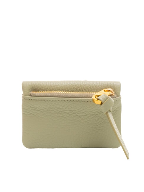 SOFTY Hammered leather card holder celadon green - Women’s Wallets