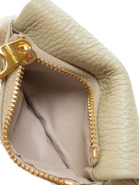 SOFTY Hammered leather card holder celadon green - Women’s Wallets