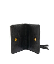 COCCINELLE SOFTY Hammered leather card holder Black - Women’s Wallets - 2