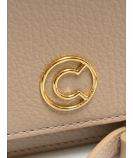 COCCINELLE TULIP Hammered leather shoulder bag powder pink - Women’s Bags - 5