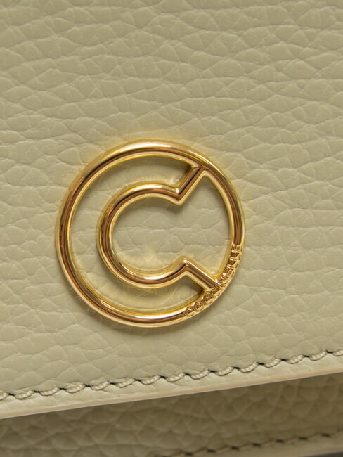 TULIP Hammered leather shoulder bag celadon green - Women’s Bags