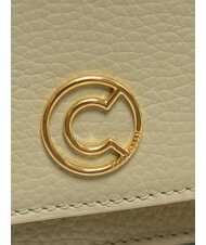 COCCINELLE TULIP Hammered leather shoulder bag celadon green - Women’s Bags - 3