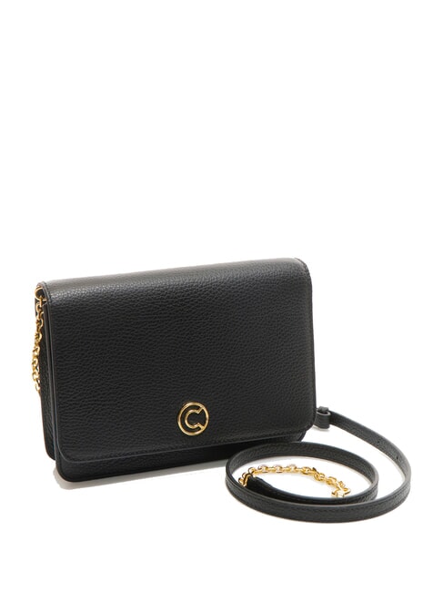 TULIP Hammered leather shoulder bag Black - Women’s Bags