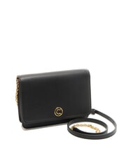 COCCINELLE TULIP Hammered leather shoulder bag Black - Women’s Bags - 2