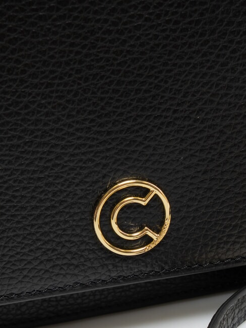 TULIP Hammered leather shoulder bag Black - Women’s Bags