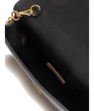 COCCINELLE TULIP Hammered leather shoulder bag Black - Women’s Bags - 5