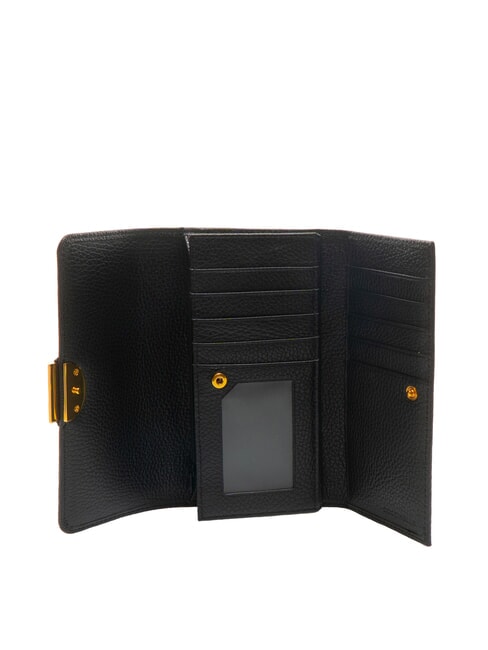 TALEA Hammered leather continental wallet Black - Women’s Wallets