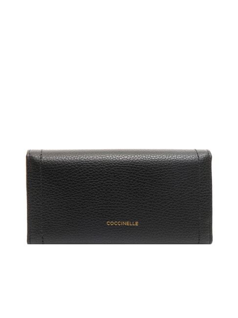 TALEA Hammered leather continental wallet Black - Women’s Wallets