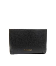 COCCINELLE TALEA Medium hammered leather wallet Black - Women’s Wallets - 3