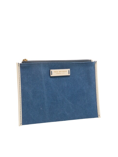 ANNA Flat canvas clutch navy blue/milk white gold abb. - Women’s Bags
