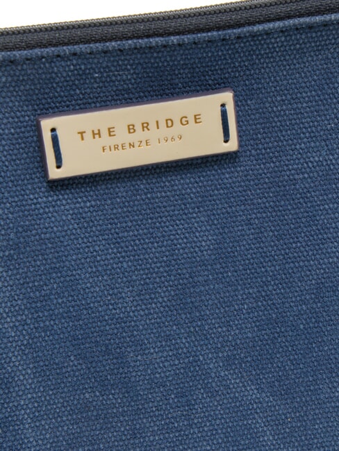 ANNA Flat canvas clutch navy blue/milk white gold abb. - Women’s Bags