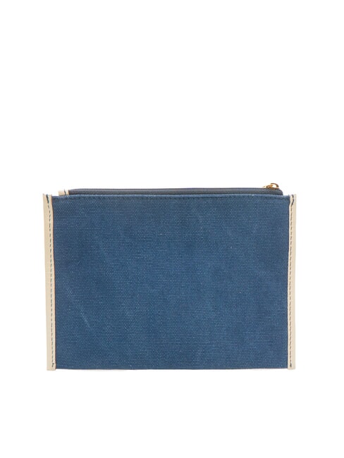 ANNA Flat canvas clutch navy blue/milk white gold abb. - Women’s Bags