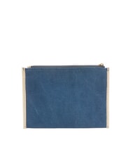 THE BRIDGE ANNA Flat canvas clutch navy blue/milk white gold abb. - Women’s Bags - 4