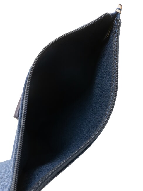 ANNA Flat canvas clutch navy blue/milk white gold abb. - Women’s Bags