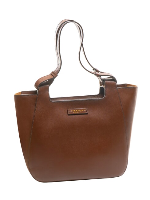 LUCIA Leather shoulder shopping bag BROWN - Women’s Bags