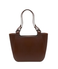 THE BRIDGE LUCIA Leather shoulder shopping bag BROWN - Women’s Bags - 4