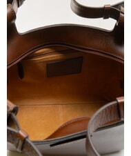 THE BRIDGE LUCIA Leather shoulder shopping bag BROWN - Women’s Bags - 5