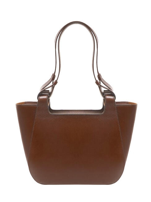 LUCIA Leather shoulder shopping bag BROWN - Women’s Bags