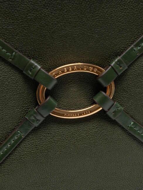 AMELIA Leather shoulder bag derby green gold badge - Women’s Bags