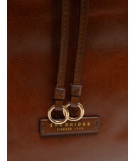 THE BRIDGE CARLOTTA Leather satchel bag with pockets BROWN - Women’s Bags - 2