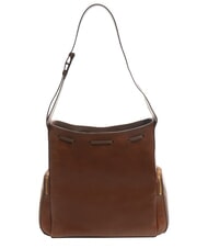 THE BRIDGE CARLOTTA Leather satchel bag with pockets BROWN - Women’s Bags - 3